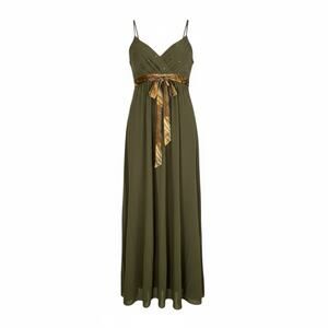 VIntage Betsey Johnson Evening Olive Silk Crystal  Dress Gown 2